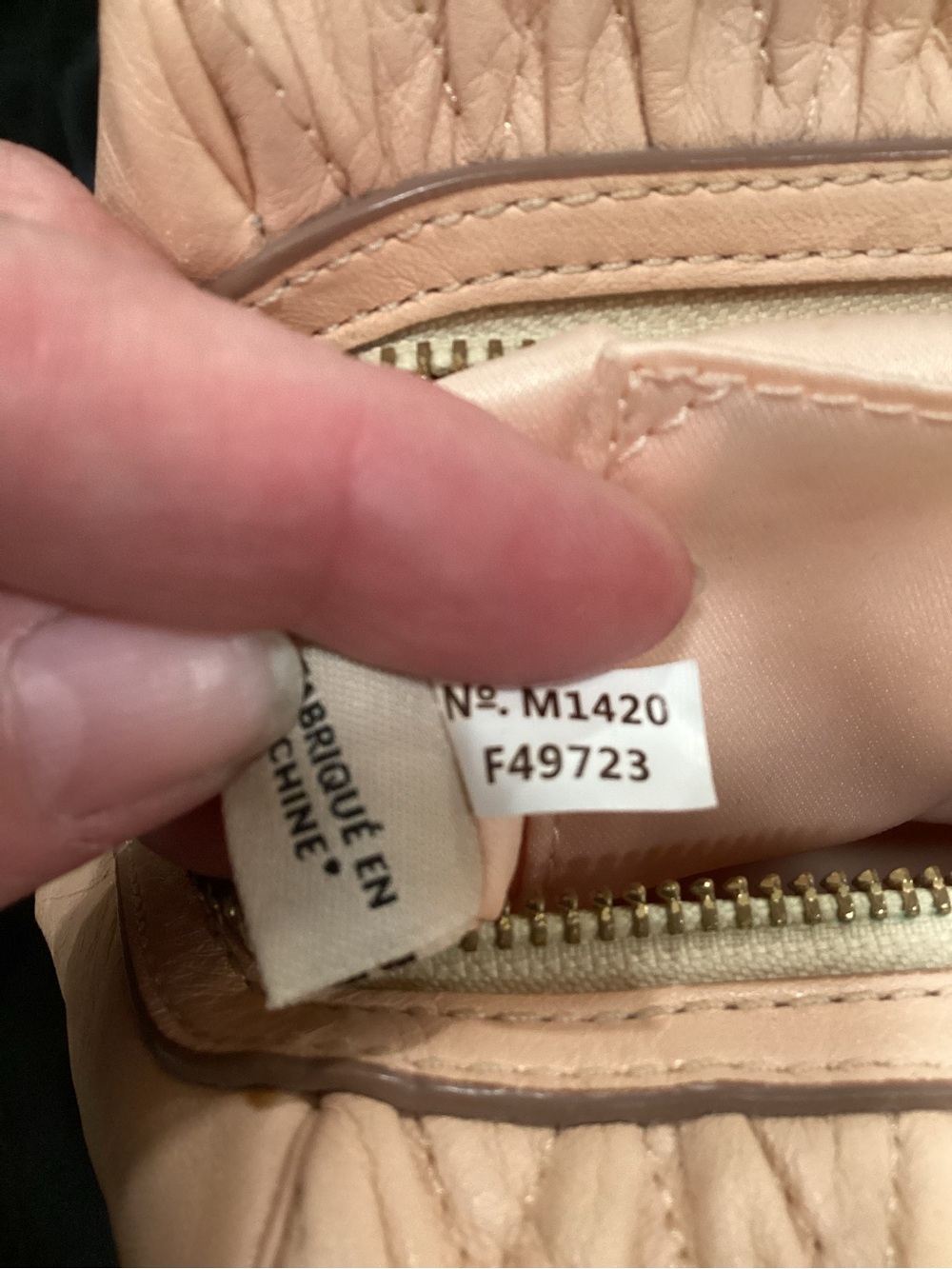 Coach Quilted Leather Satchel in Light Blush/Peach #M1420 - Picture 9 of 14
